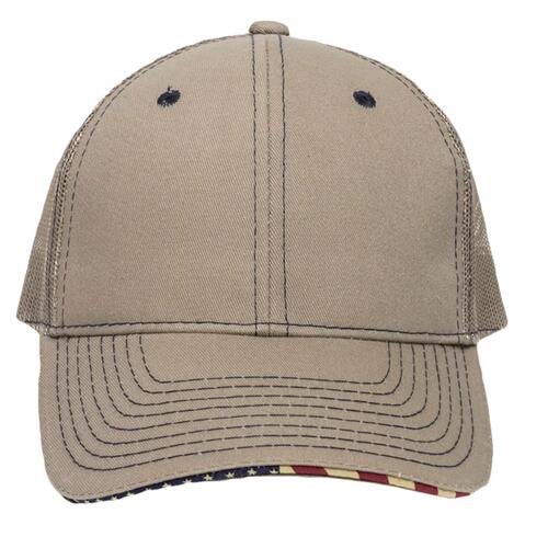 Twill Mesh Back W/Flag Sandwich Visor Thumbnail