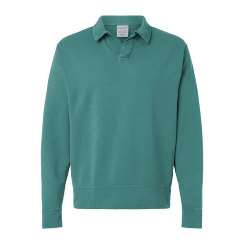 Unisex Garment-Dyed Polo Collar Sweatshirt Thumbnail