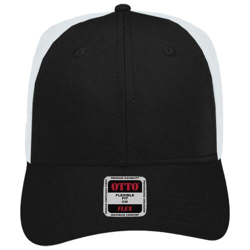 OTTO CAP "OTTO FLEX" Fitted 6 Panel Low Profile Mesh Back Trucker Hat Thumbnail