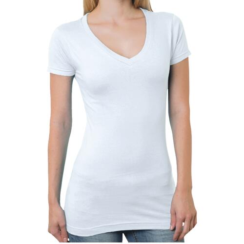 Juniors' USA-Made V-Neck T-Shirt Thumbnail