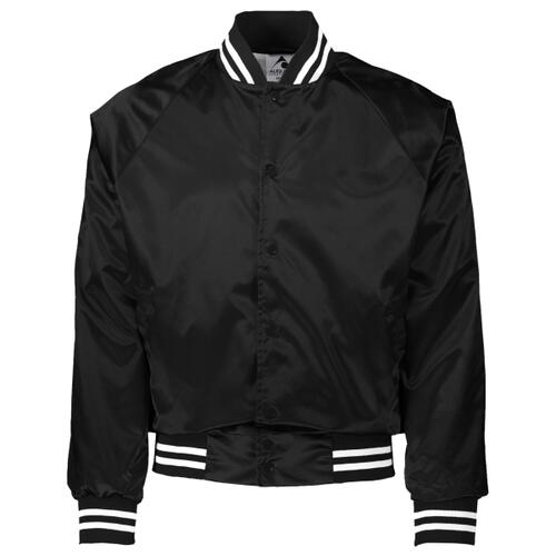 Augusta Sportswear Satin Baseball Jacket Striped Trim 3610 Satin Baseball Jacket Striped Trim Thumbnail