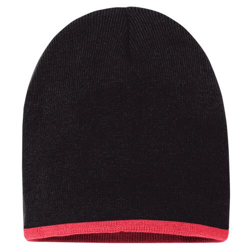 8" Bottom-Striped Knit Beanie Thumbnail