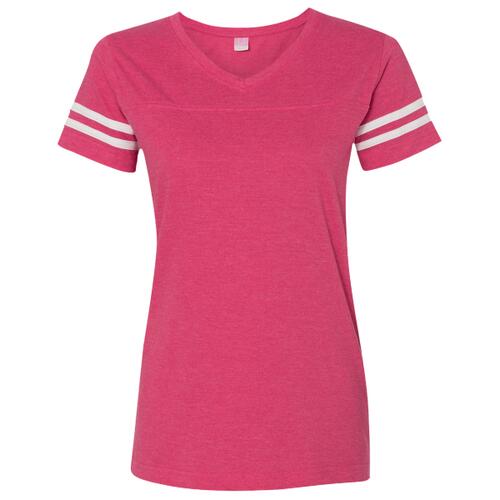 Women's Football V-Neck Fine Jersey Tee Thumbnail