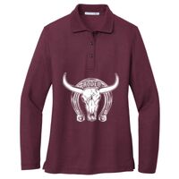 Ladies Silk Touch Long Sleeve Polo Thumbnail