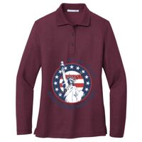 Ladies Silk Touch Long Sleeve Polo Thumbnail