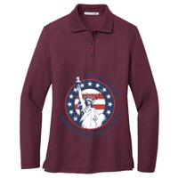 Ladies Silk Touch Long Sleeve Polo Thumbnail