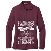 Ladies Silk Touch Long Sleeve Polo Thumbnail