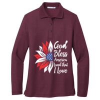 Ladies Silk Touch Long Sleeve Polo Thumbnail