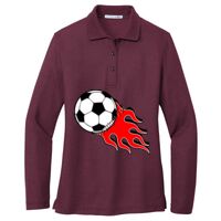 Ladies Silk Touch Long Sleeve Polo Thumbnail