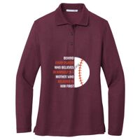 Ladies Silk Touch Long Sleeve Polo Thumbnail