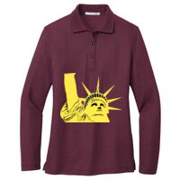 Ladies Silk Touch Long Sleeve Polo Thumbnail