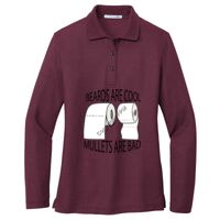 Ladies Silk Touch Long Sleeve Polo Thumbnail