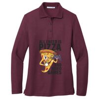 Ladies Silk Touch Long Sleeve Polo Thumbnail