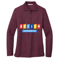 Ladies Silk Touch Long Sleeve Polo Thumbnail
