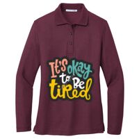 Ladies Silk Touch Long Sleeve Polo Thumbnail