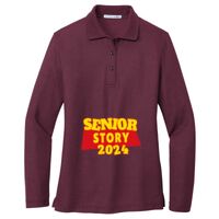 Ladies Silk Touch Long Sleeve Polo Thumbnail