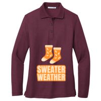 Ladies Silk Touch Long Sleeve Polo Thumbnail