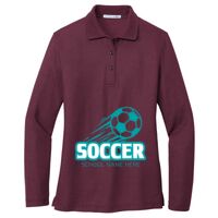 Ladies Silk Touch Long Sleeve Polo Thumbnail