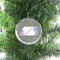 3 1/4" Round Clear Glass Ornament with Silver String Thumbnail