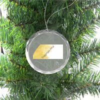 3 1/4" Round Clear Glass Ornament with Silver String Thumbnail