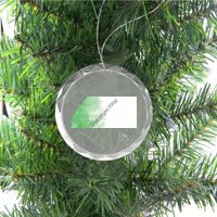 3 1/4" Round Clear Glass Ornament with Silver String Thumbnail