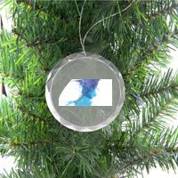 3 1/4" Round Clear Glass Ornament with Silver String Thumbnail