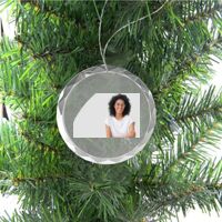 3 1/4" Round Clear Glass Ornament with Silver String Thumbnail
