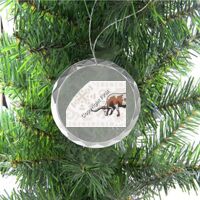 3 1/4" Round Clear Glass Ornament with Silver String Thumbnail