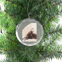 3 1/4" Round Clear Glass Ornament with Silver String Thumbnail