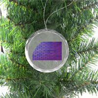 3 1/4" Round Clear Glass Ornament with Silver String Thumbnail