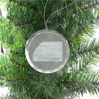 3 1/4" Round Clear Glass Ornament with Silver String Thumbnail