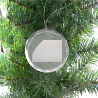 3 1/4" Round Clear Glass Ornament with Silver String Thumbnail