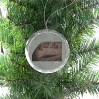 3 1/4" Round Clear Glass Ornament with Silver String Thumbnail
