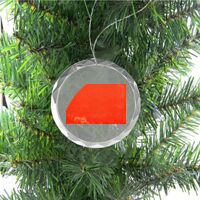 3 1/4" Round Clear Glass Ornament with Silver String Thumbnail