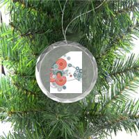 3 1/4" Round Clear Glass Ornament with Silver String Thumbnail