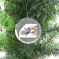 3 1/4" Round Clear Glass Ornament with Silver String Thumbnail