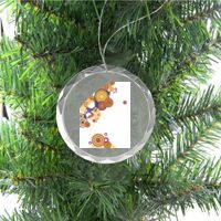 3 1/4" Round Clear Glass Ornament with Silver String Thumbnail
