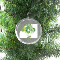 3 1/4" Round Clear Glass Ornament with Silver String Thumbnail