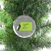 3 1/4" Round Clear Glass Ornament with Silver String Thumbnail