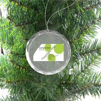 3 1/4" Round Clear Glass Ornament with Silver String Thumbnail