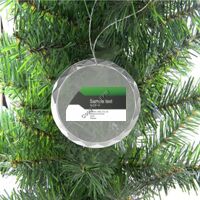 3 1/4" Round Clear Glass Ornament with Silver String Thumbnail