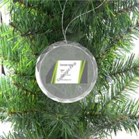 3 1/4" Round Clear Glass Ornament with Silver String Thumbnail