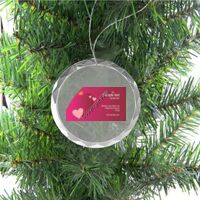 3 1/4" Round Clear Glass Ornament with Silver String Thumbnail