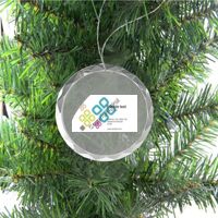 3 1/4" Round Clear Glass Ornament with Silver String Thumbnail