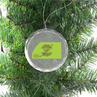 3 1/4" Round Clear Glass Ornament with Silver String Thumbnail